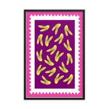 Load image into Gallery viewer, Framed Banana Stamp Art Print
