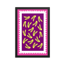 Load image into Gallery viewer, Framed Banana Stamp Art Print
