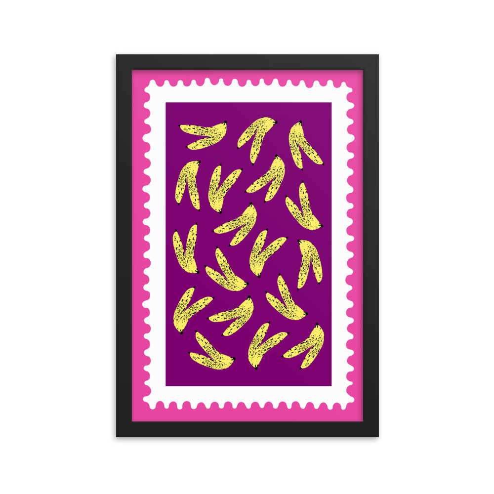 Framed Banana Stamp Art Print