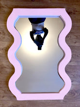 Load image into Gallery viewer, Pink Mirror, Gustaf Westman, curvy mirror, mirror, wooden mirror, wavy mirror, gustaf westman, Ettore Sottsass Mirror, Ettore Sottsass
